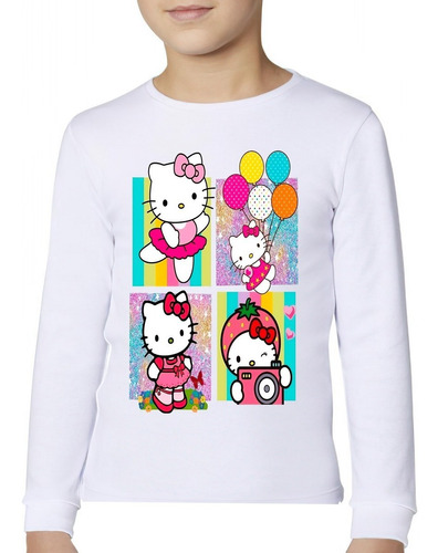 Polera Manga Larga Niña Hello Kitty Exclusividad 100%algodón