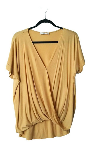 Blusa Escote V Color Mostaza Double Zero Talla M