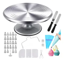 Comprar Base Giratoria Decorar Pastel Reposteria Aluminio Kit 62pc
