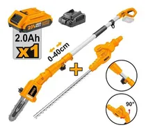 Comprar Kit Cortacercos + Motosierra De Altura Ingco 20v Color Amari Color Amarillo
