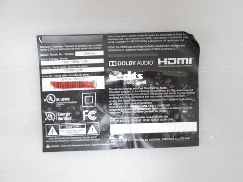 Tarjeta Main Vizio D43fx-f4 Tp.mt5581.pb756 (Usado)