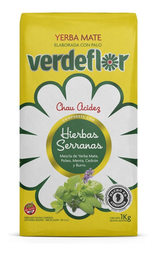 Yerba Mate Verdeflor Hierbas Serranas De 1kg 