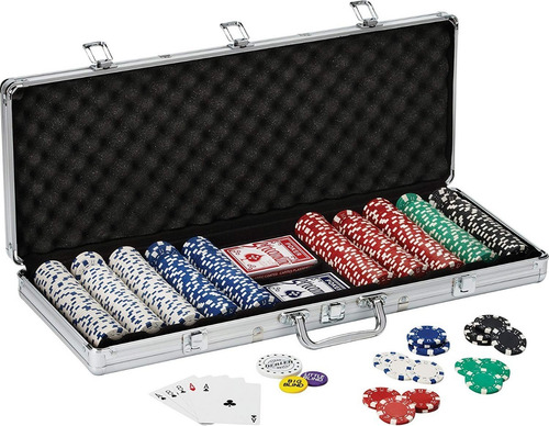Poker 500 Fichas 11.5 Gr Estuche Metal Texas Holdem Casino