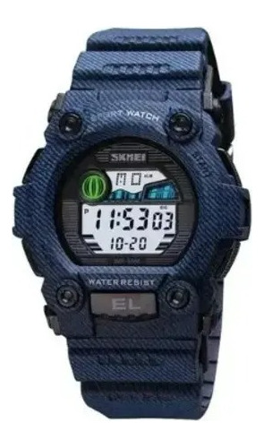 Reloj Hombre Skmei 1633 Sumergible Cronometro Digital Denim 