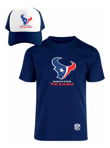 Kit Playera + Gorra Sublimada Mod Houston Texans Nfl