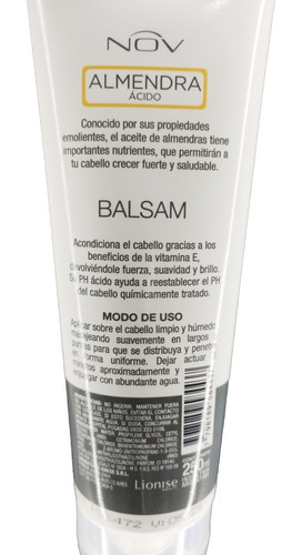 Balsamo Acondicionador Acido Almendra Nov 250 Ml