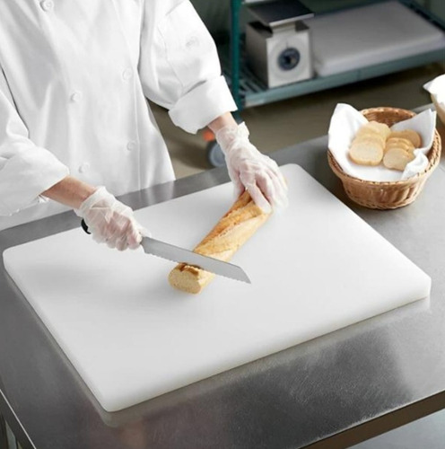 Tabla Plástica Para Picar Profesional 40x80x13mm Tabla Plástica Grado Alimenticio 40ax80x13mm. Blanco