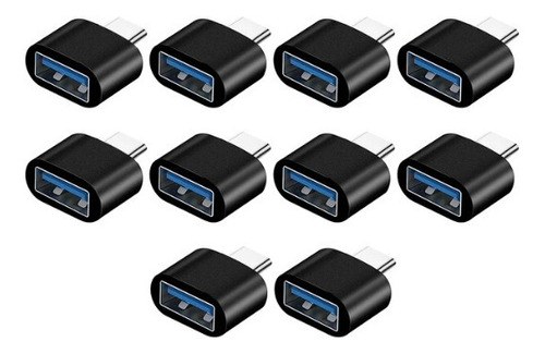 10 Conectores Otg Para Teléfono Tipo C  Blanco Y Negro