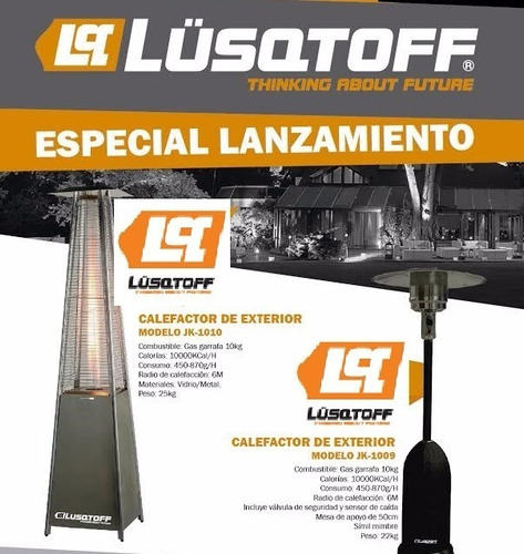 Imagen 5 de 9 de Calefactor Exterior Piramide + Regulador Lusqtorff Jk-1010