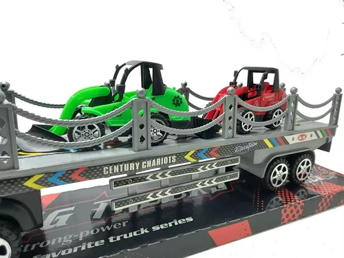 Caminhão Truck A Fricção + 2 Trator Brinquedo Infantil