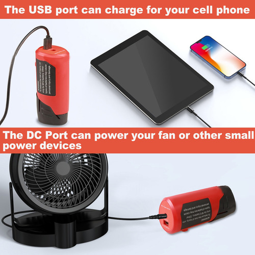 Cargador De Batería Con Fuente De Alimentación Usb M12, Rend