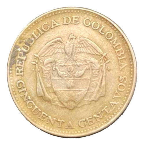 Colombia - 50 Centavos - Año 1959 - Km #217 - Bolivar
