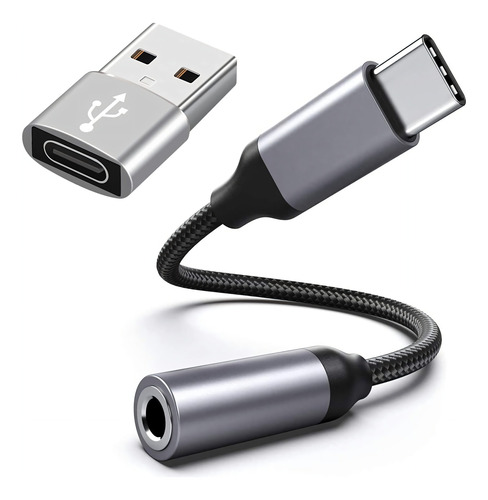 Adaptador Usb C A Audio Jack 3.5 Mm,adaptador Tipo-c A Usb A