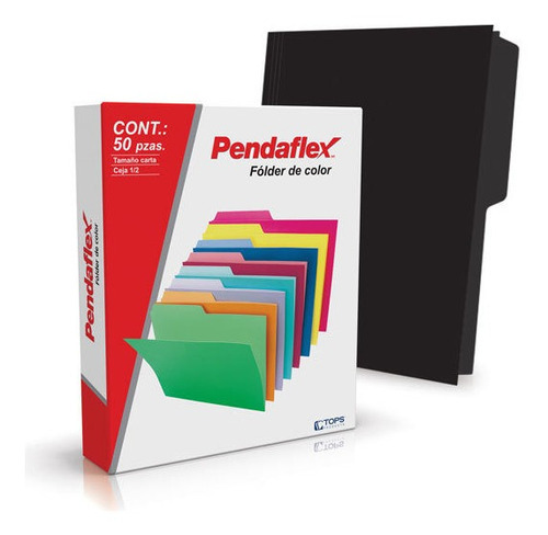 Folder Pendaflex C0050 1/2 Bl Carta Color Negro C/50pzs