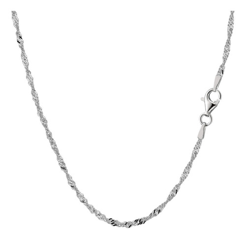 Imagen 2 de 3 de Cadena De Plata 925 Mujer Hombre Singapur 50 Cm Selladas