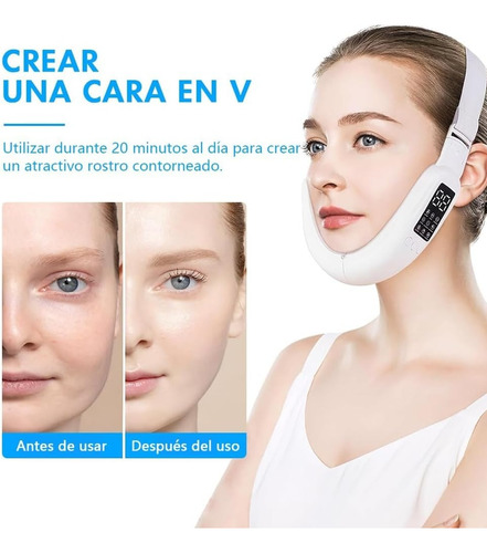 Masajeador Facial Microcorriente Diseño Elegante Intensidad Blanco