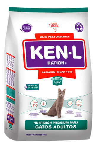 Alimento Para Gatos Kent L Light 7,5 Kg Control Peso Gato