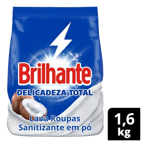 Sabão em pó Brilhante Delicadeza Total Roupas coco antibacterial pacote 1.6 kg