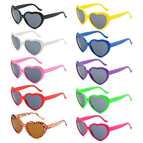 Yqvie 10 Pack De Neon Color Corazón Gafas De Sol Lb8cn