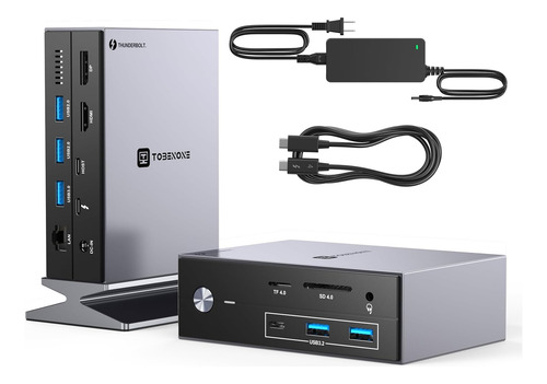 Tobenone Thunderbolt 4 Dock Con Adaptador De Corriente, Cert
