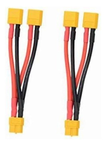 2pcs Xt60 Conector De Bateria Paralelo Cable De Extension