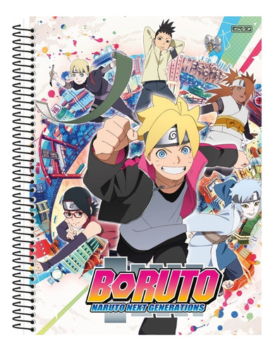 Caderno Universitário Espiral Cd 10m Boruto Naruto Next Gen
