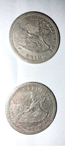 Antigua Monedas Año 1933  Un Peso Chile (2x1 Valor) D