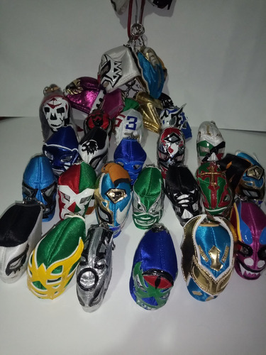 Lote D 10 Llaveros De Mascara De Lucha Libre Modelos Surtido