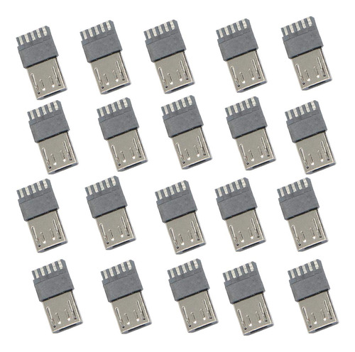 20 Unids Micro Usb Macho Puerto Conector 5 Pines Usb Conecto