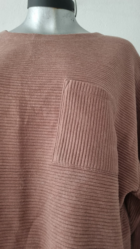 Sueter Acanalado Sudadera Corte Suelto Mujer Talla Extra