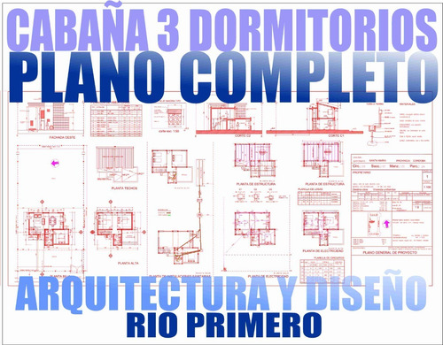 Proyecto Cabaña Plano Arquitectura Completo
