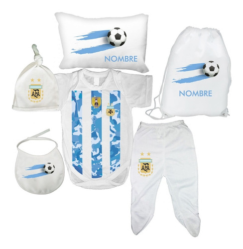 Ajuar Bebe Body Futbol Seleccion Argentina Afa Con Nombre