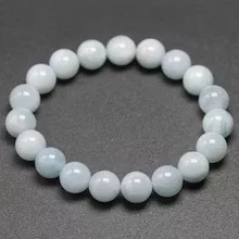 Pulsera De Aguamarina Natural Para Hombre Y Mujer, Brazalete