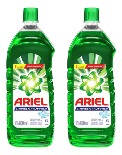 Jabón líquido Ariel +Perfumante Jabón liquido para ropa botella 800 ml pack x 2