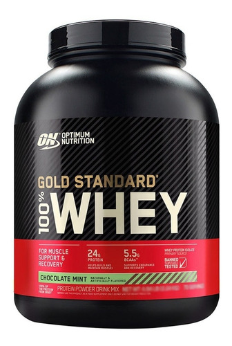 Imagen 1 de 2 de Suplemento en polvo Optimum Nutrition  Gold Standard 100% Whey proteína sabor chocolate mint en pote de 2.27kg