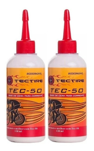 Kit 2 Óleo Lubrificante Tectire Tec-50 Bio Cera Bike 120ml