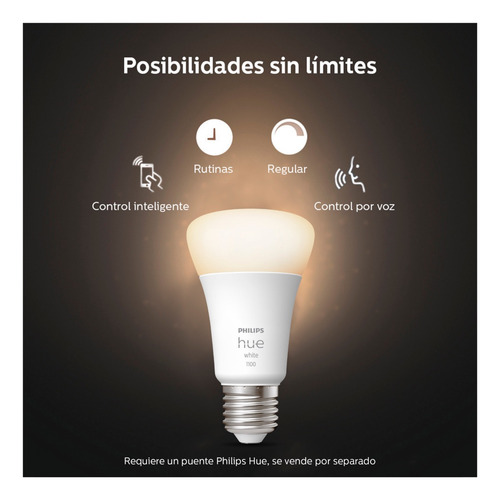 Imagen 4 de 5 de Ampolletas Hue White Philips 9w Blanca Bluetooth & Zigbee
