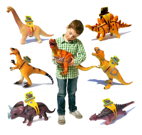 Dinosaurios Grandes Juguete Sonido Niños Colección Completa