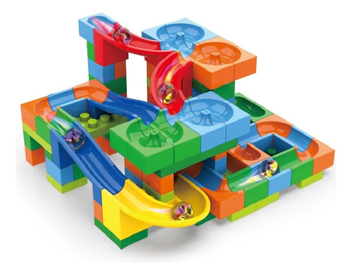 Pista De Blocos Com Bolinhas De Gude Bloch Play 128 Peças