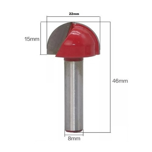 Fresa Redonda 22mm Madeira Pvc 1 Cnc Router Tupia Ball Nose