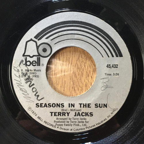 Terry Jacks  Seasons In The Sun Vinilo 7'' Usa 1973