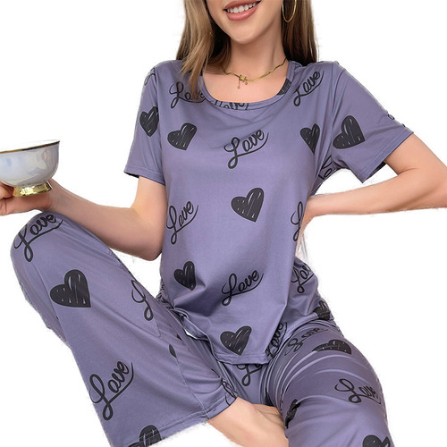 Ropa De Cama Fina Y Transpirable Con Estampado De Amor, Las