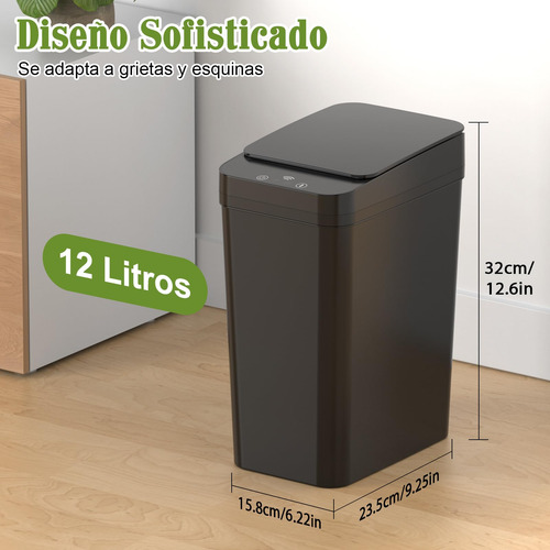Cubo De Basura Automático Con Sensor, 12l Cubo De Basura