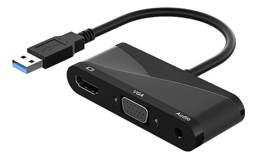 Adaptador Divisor Audio Usb Hdmi Vga 3.5 1 3 Salida Tarjeta