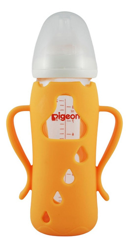 Funda De Silicona Mamadera Vidrio Boca Ancha 240ml Pigeon