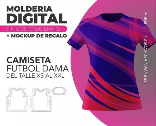 Molde Camisetas Futbol Femenino Deportiva Mujer Tallada