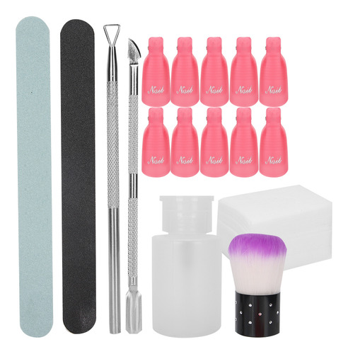 Lima De Uñas Soak Off Clip, Cepillo Profesional Para Decorac