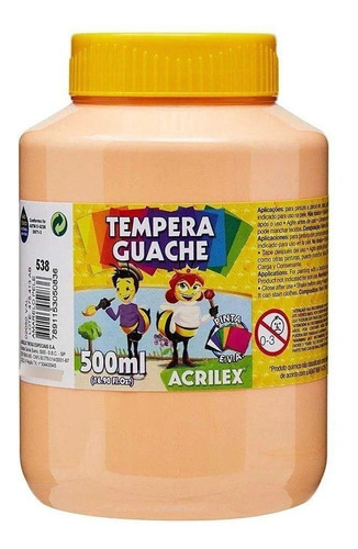 Tinta Guache 500ml Amarelo Pele Acrilex