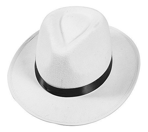 Sombrero Del Gangster Del Fieltro De Fedora Del Blanco Sombr