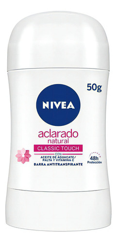 Desodorante Nivea Aclarado Natural Classic Touch Barra 50 Gr